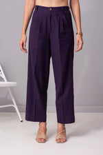 Load image into Gallery viewer, Jubilant amethyst cotton straight pant