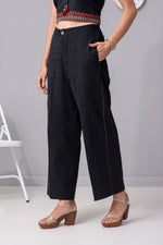 Load image into Gallery viewer, Laid-Black Luxe cotton flex pants