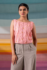 Load image into Gallery viewer, Rosette highly detailed crop with bead and handwork additions