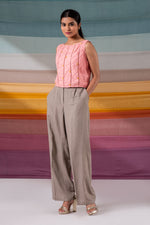 Load image into Gallery viewer, Rosette highly detailed crop with bead and handwork additions