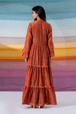 Load image into Gallery viewer, Ethereal rust cotton silk tiered shrug / jacket