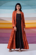 Load image into Gallery viewer, Ethereal rust cotton silk tiered shrug / jacket