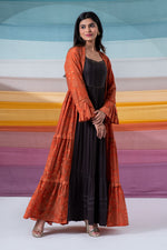 Load image into Gallery viewer, Ethereal rust cotton silk tiered shrug / jacket