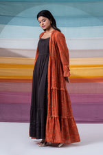 Load image into Gallery viewer, Ethereal rust cotton silk tiered shrug / jacket