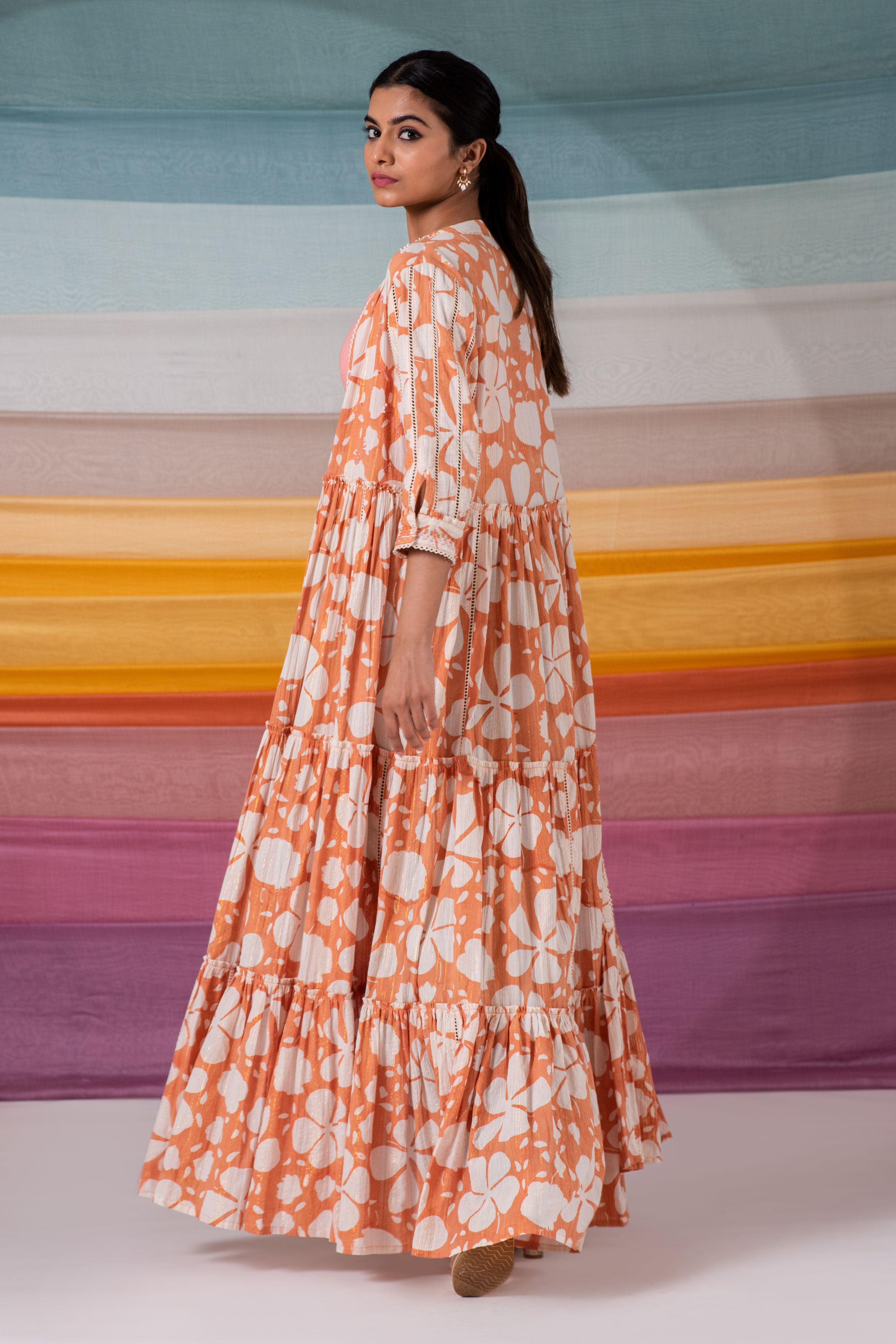 Faggoted gadh block printed shrug.