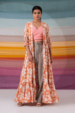 Load image into Gallery viewer, Faggoted gadh block printed shrug.