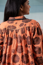Load image into Gallery viewer, Daphne rust workwear short dress with kantha and bead details