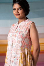 Load image into Gallery viewer, Polychromatic Button Down Embellished Midi Dress