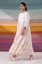 Load image into Gallery viewer, Anne checkered dobby dress with printed lining and handwork details