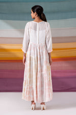 Load image into Gallery viewer, Anne checkered dobby dress with printed lining and handwork details