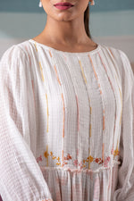 Load image into Gallery viewer, Anne checkered dobby dress with printed lining and handwork details