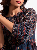 Load image into Gallery viewer, Virtuoso Azure Buttoned Tunic