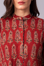 Load image into Gallery viewer, Earthy Crimson Pintucked tier Dress