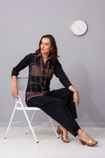 Load image into Gallery viewer, Checkered Mosaic cotton shirt