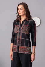 Load image into Gallery viewer, Checkered Mosaic cotton shirt