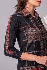 Load image into Gallery viewer, Checkered Mosaic cotton shirt