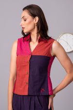 Load image into Gallery viewer, Lively Soirée Color Clash Crop top