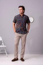 Load image into Gallery viewer, Vagabond-Cosmic Indigo hidden harmony patched Shirt