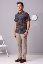 Load image into Gallery viewer, Vagabond-Cosmic Indigo hidden harmony patched Shirt