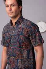 Load image into Gallery viewer, Vagabond-Cosmic Indigo hidden harmony patched Shirt