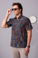 Load image into Gallery viewer, Vagabond-Cosmic Indigo hidden harmony patched Shirt