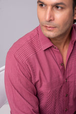 Load image into Gallery viewer, Symphonic dreamscape of tucks cotton shirt