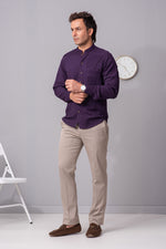 Load image into Gallery viewer, Patricio Phantom Purple Cotton Shirt