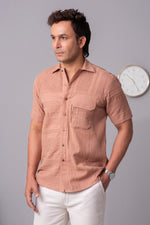 Load image into Gallery viewer, Patched maze cotton shirt