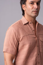 Load image into Gallery viewer, Patched maze cotton shirt