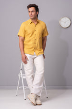 Load image into Gallery viewer, Akio Dandelion pattern fusion cotton slub shirt