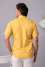 Load image into Gallery viewer, Akio Dandelion pattern fusion cotton slub shirt