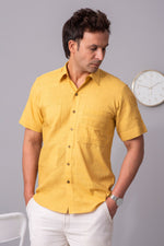 Load image into Gallery viewer, Akio Dandelion pattern fusion cotton slub shirt