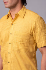 Load image into Gallery viewer, Akio Dandelion pattern fusion cotton slub shirt