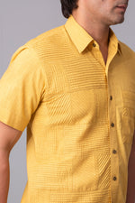 Load image into Gallery viewer, Akio Dandelion pattern fusion cotton slub shirt