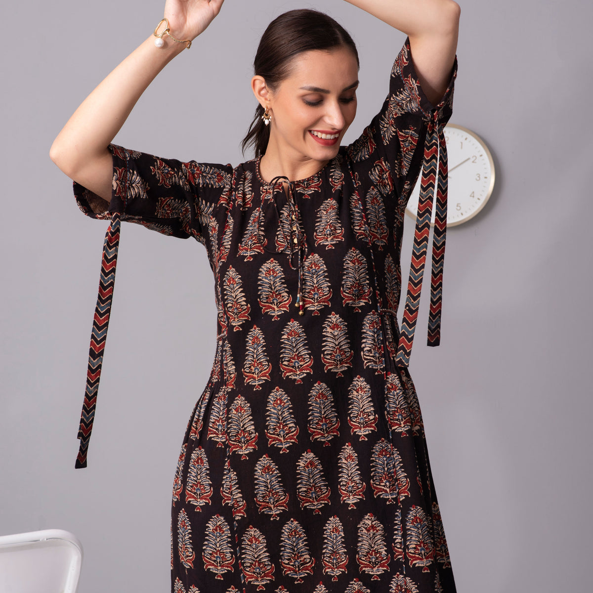 Layla ajrakh long dress – bidishaadhikaryy