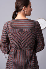 Load image into Gallery viewer, Stripe Symphony ajrakh Wrap dress