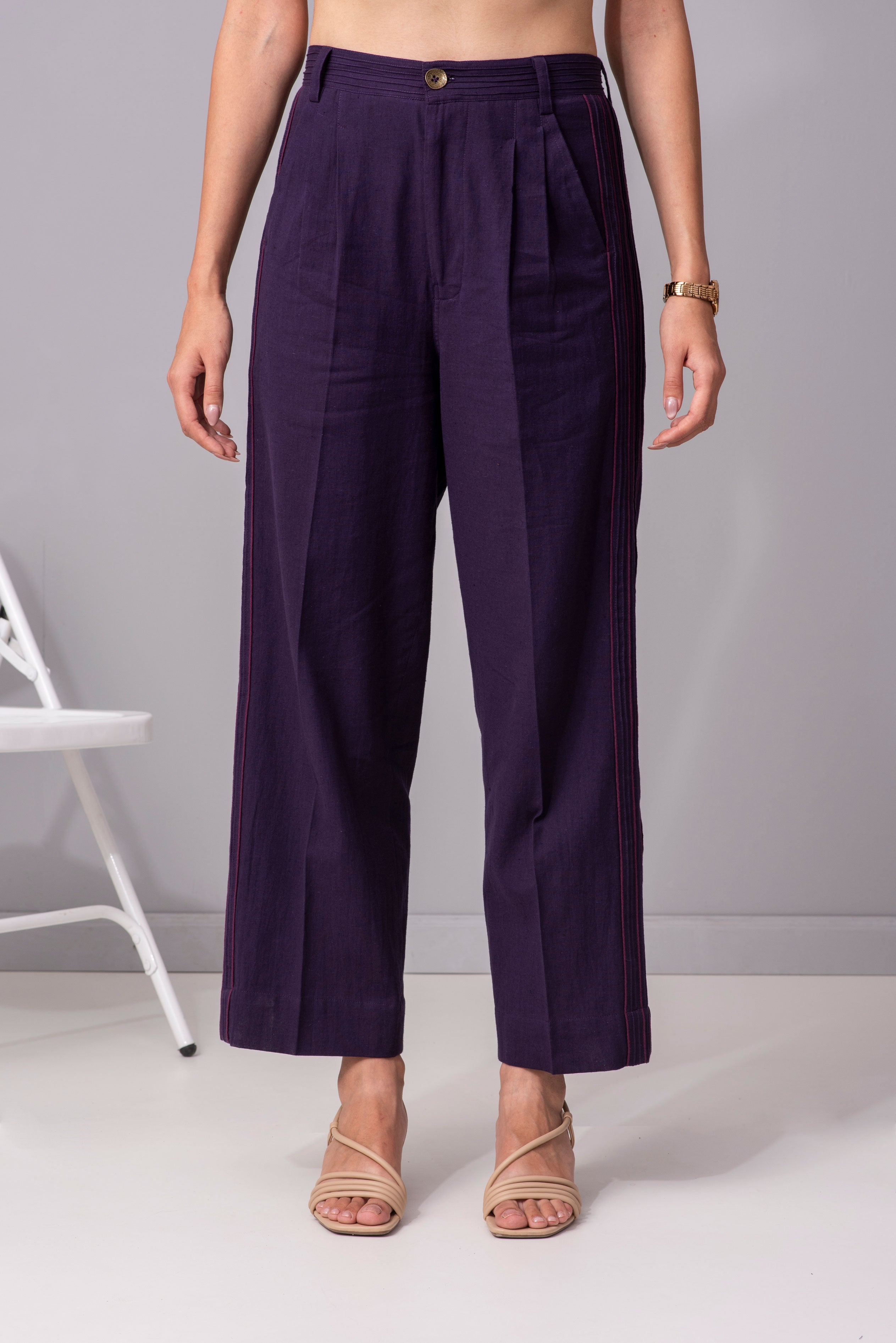 Jubilant amethyst cotton straight pant