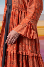 Load image into Gallery viewer, Ethereal rust cotton silk tiered shrug / jacket
