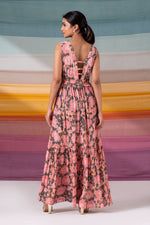 Load image into Gallery viewer, Floral printed crepe gathered dress