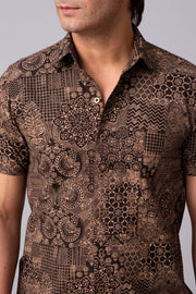 Drama on platter printed shirt