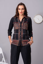 Load image into Gallery viewer, Checkered Mosaic cotton shirt
