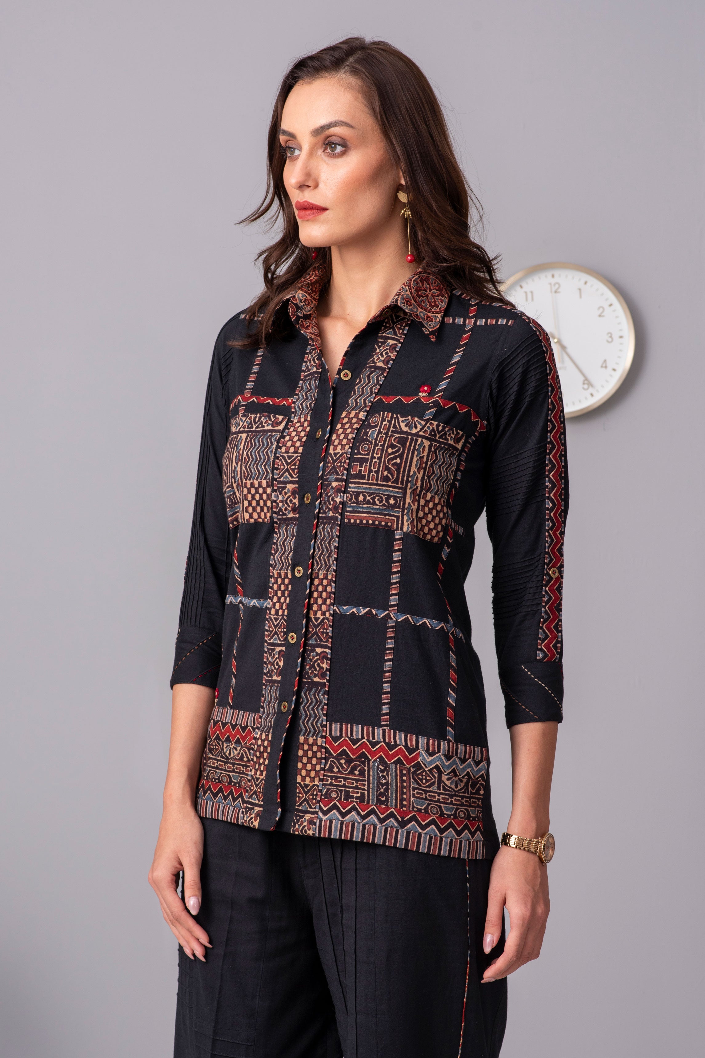 Checkered Mosaic cotton shirt