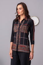 Load image into Gallery viewer, Checkered Mosaic cotton shirt
