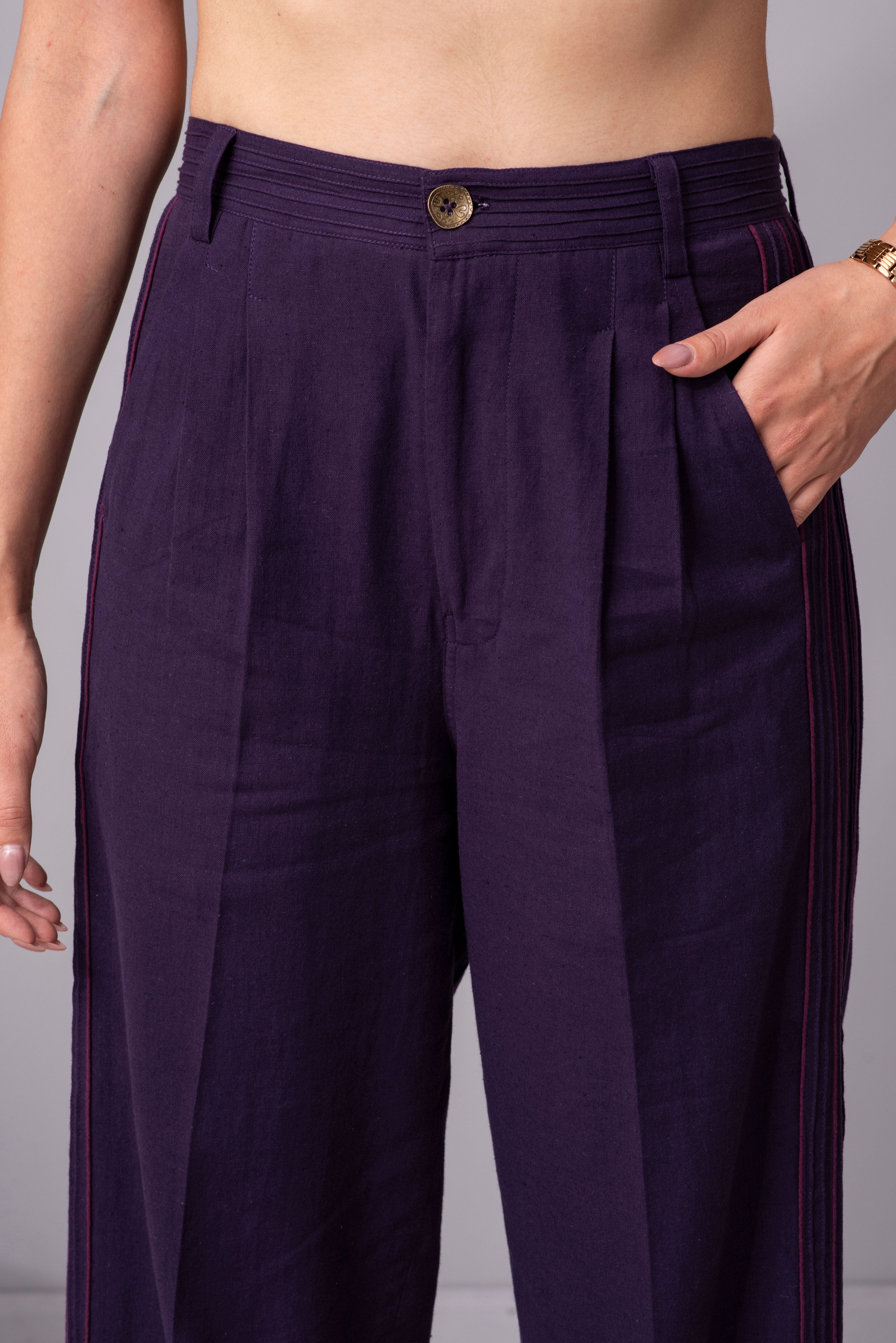 Jubilant amethyst cotton straight pant