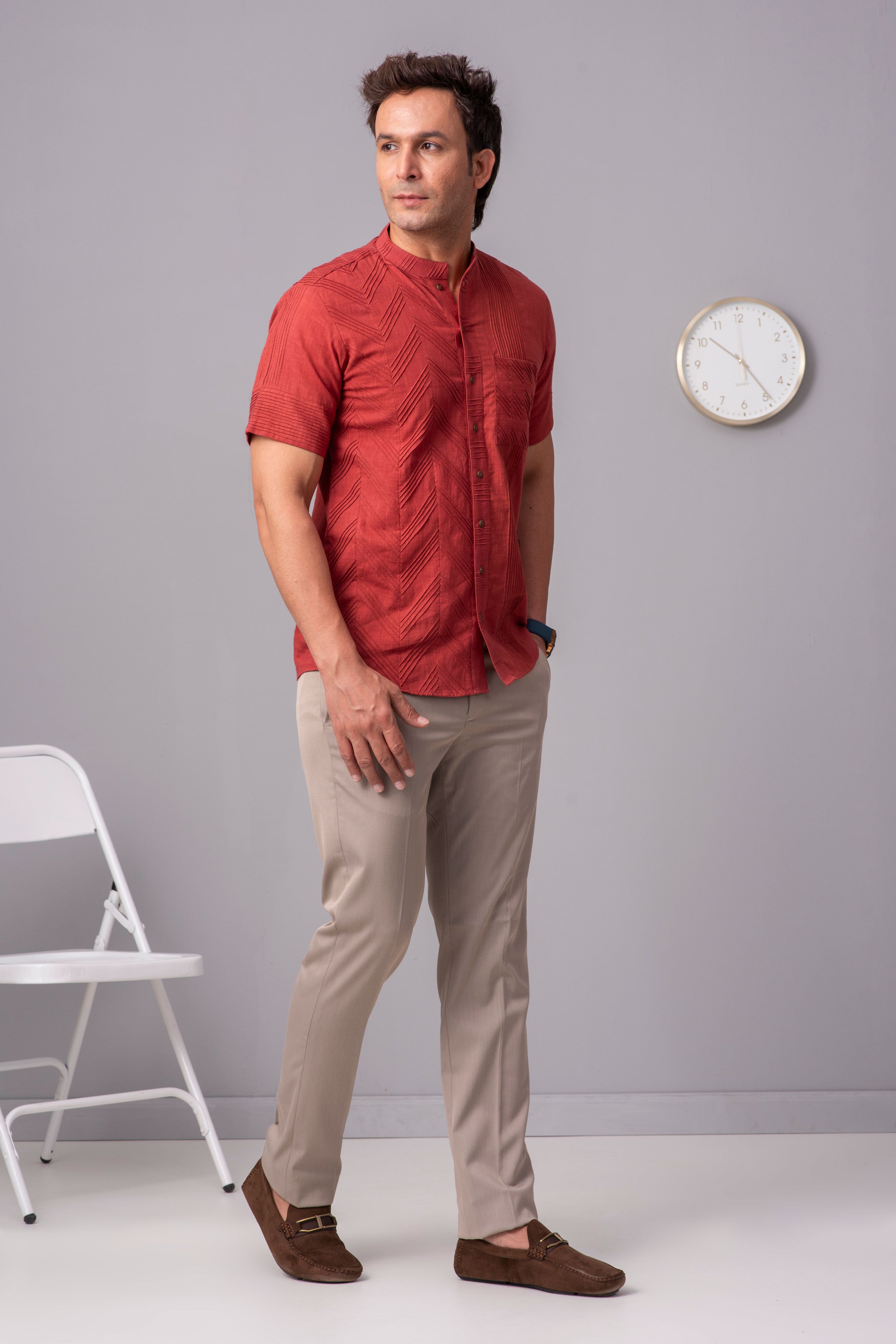 Henry Burnt orange visual harmony shirt