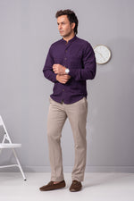 Load image into Gallery viewer, Patricio Phantom Purple Cotton Shirt
