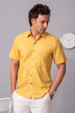 Load image into Gallery viewer, Akio Dandelion pattern fusion cotton slub shirt
