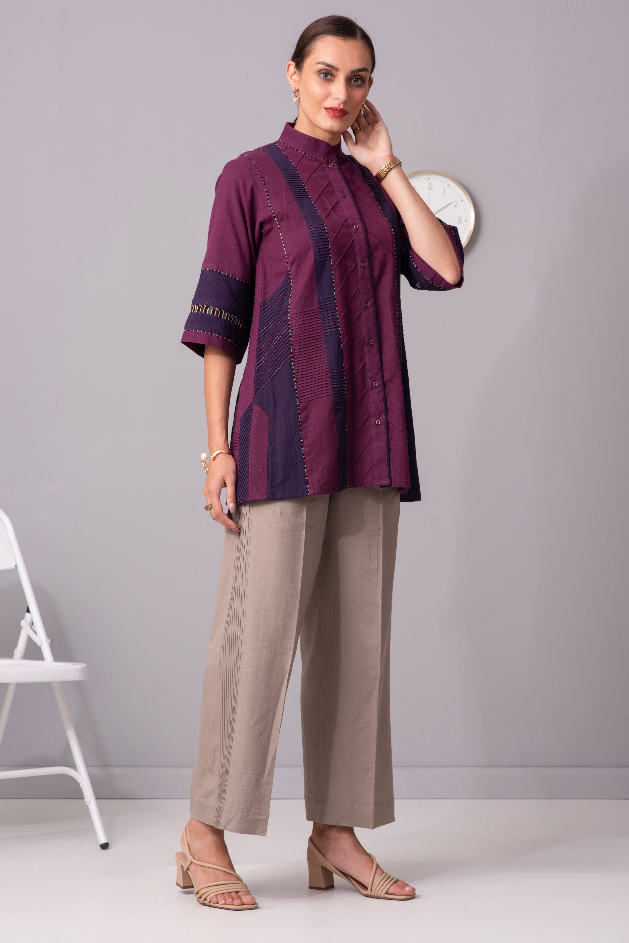 Purple mirage detailed tunic