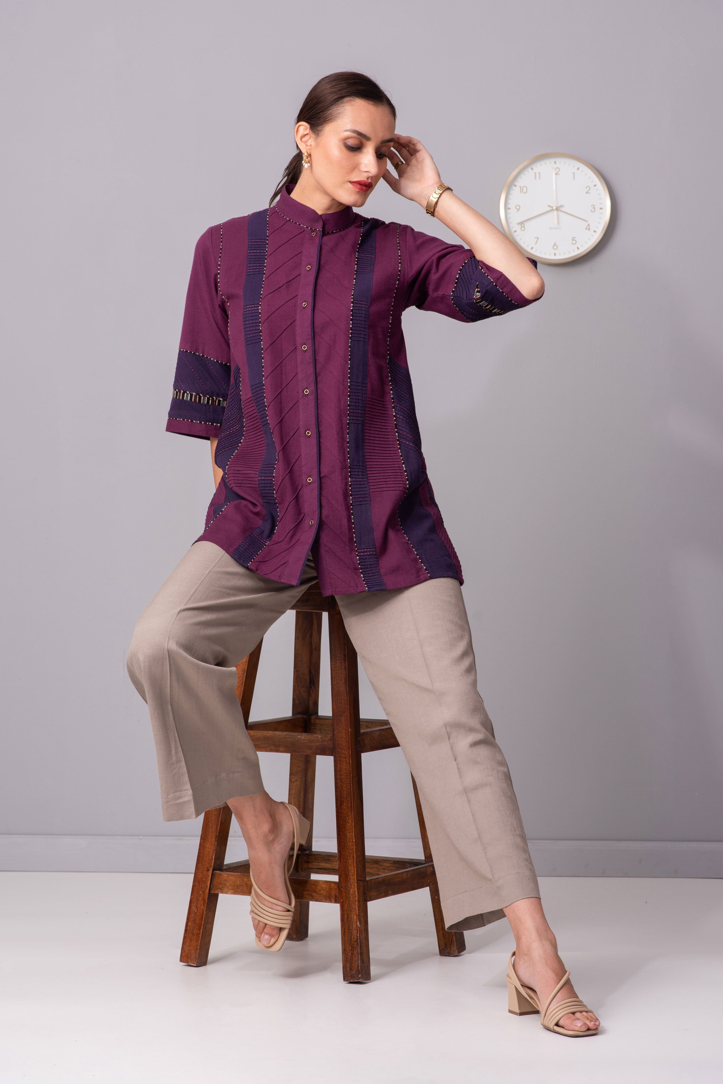 Purple mirage detailed tunic