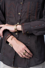The rustic coal cotton shirt